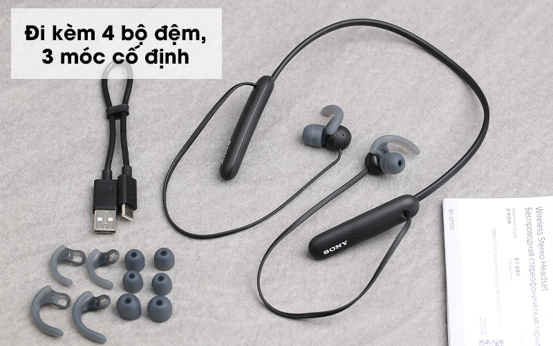 Tai nghe Bluetooth Sony Extra Bass WI-SP510/BZ E Đen